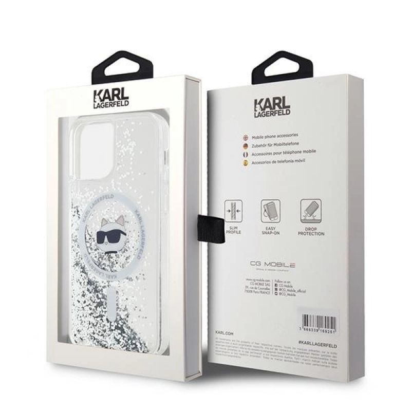 Etui Karl Lagerfeld Liquid Glitter Choupette Head MagSafe na iPhone 12 / 12 Pro - przezroczyste - obrazek 8