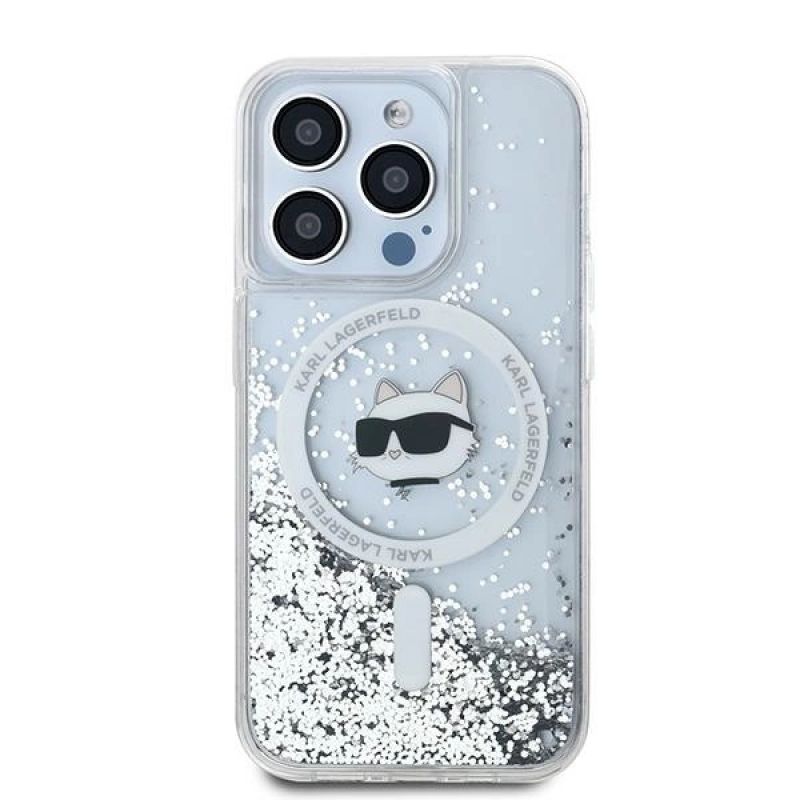 Etui Karl Lagerfeld Liquid Glitter Choupette Head MagSafe na iPhone 13 Pro Max - przezroczyste - obrazek 2