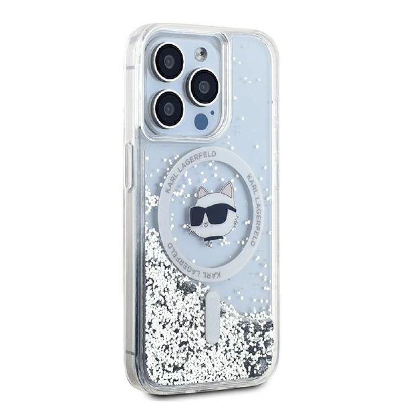 Etui Karl Lagerfeld Liquid Glitter Choupette Head MagSafe na iPhone 13 Pro Max - przezroczyste - obrazek 3