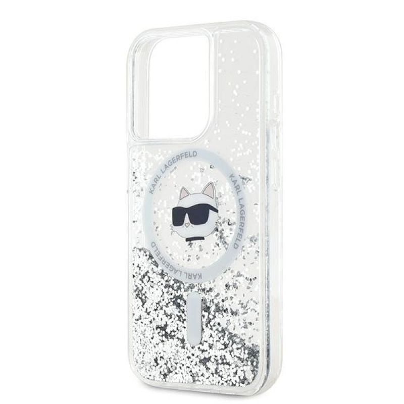 Etui Karl Lagerfeld Liquid Glitter Choupette Head MagSafe na iPhone 13 Pro Max - przezroczyste - obrazek 5