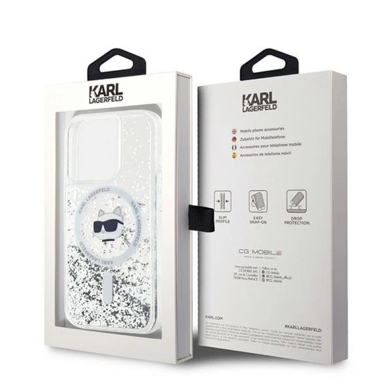 Etui Karl Lagerfeld Liquid Glitter Choupette Head MagSafe na iPhone 13 Pro Max - przezroczyste - obrazek 7