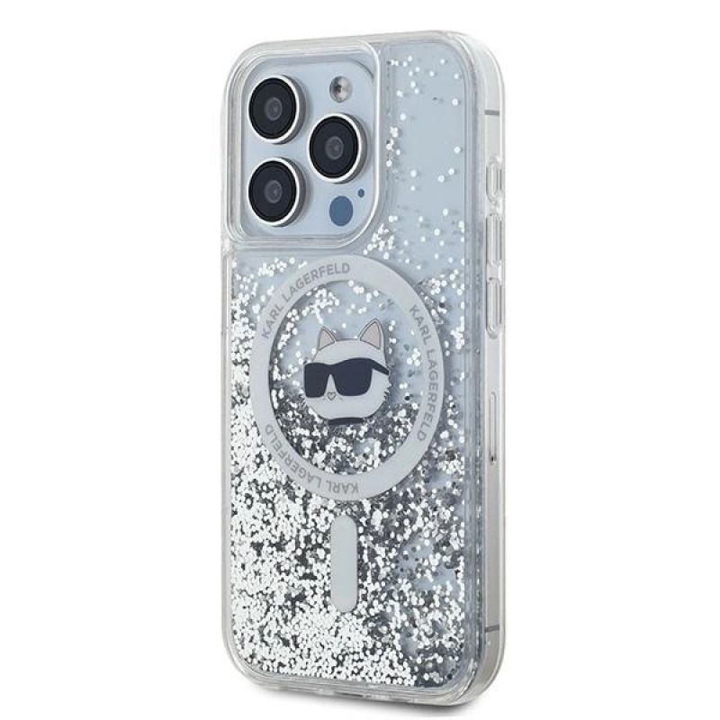 Etui Karl Lagerfeld Liquid Glitter Choupette Head MagSafe na iPhone 13 Pro Max - przezroczyste - obrazek 8