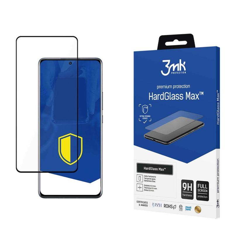 Szkło hartowane 3mk HardGlass Max Black na Xiaomi 12 Pro / 13 Pro