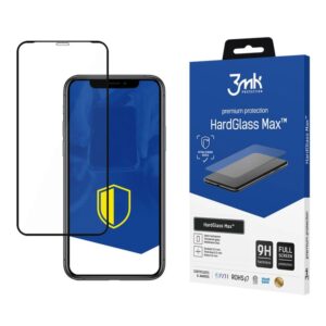 Szkło hartowane 3mk HardGlass Max Black na Apple iPhone X / XS / 11 Pro