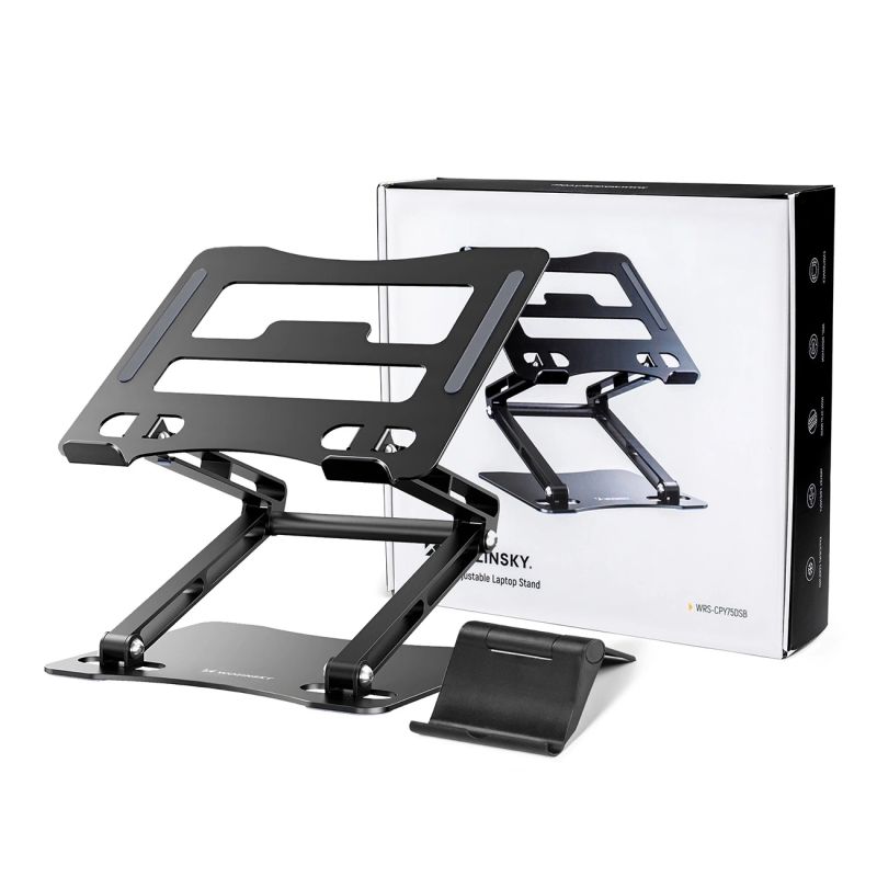 Podstawka pod laptopa, tablet Wozinsky WRS-CPY75DSB aluminiowa + Gratis! podstawka do smartfona - czarna - obrazek 5
