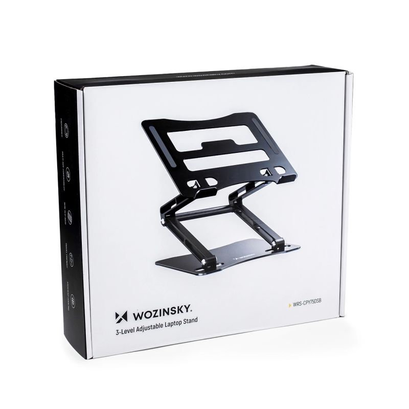 Podstawka pod laptopa, tablet Wozinsky WRS-CPY75DSB aluminiowa + Gratis! podstawka do smartfona - czarna - obrazek 6