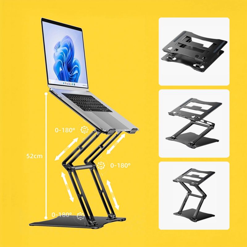 Podstawka pod laptopa, tablet Wozinsky WRS-CPY75DSB aluminiowa + Gratis! podstawka do smartfona - czarna - obrazek 10