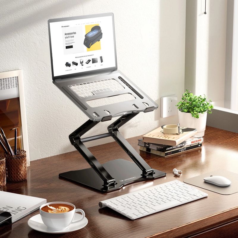 Podstawka pod laptopa, tablet Wozinsky WRS-CPY75DSB aluminiowa + Gratis! podstawka do smartfona - czarna - obrazek 18