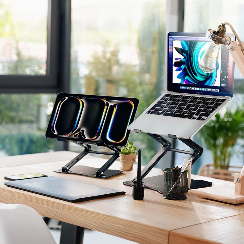 Podstawka pod laptopa, tablet Wozinsky WRS-CPY75DSB aluminiowa + Gratis! podstawka do smartfona - czarna - obrazek 21