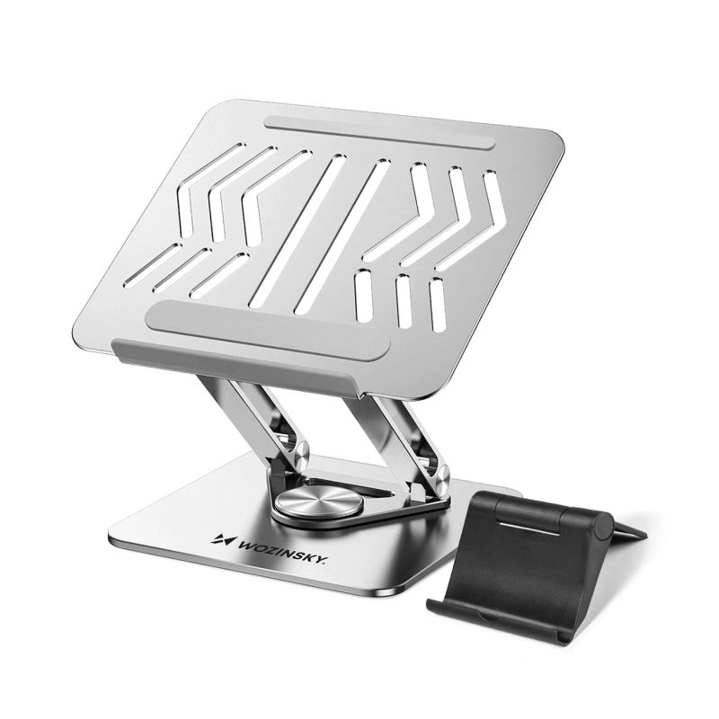 Podstawka pod laptopa, tablet Wozinsky WRS-CPY84SS aluminiowa + Gratis! podstawka do smartfona - srebrna