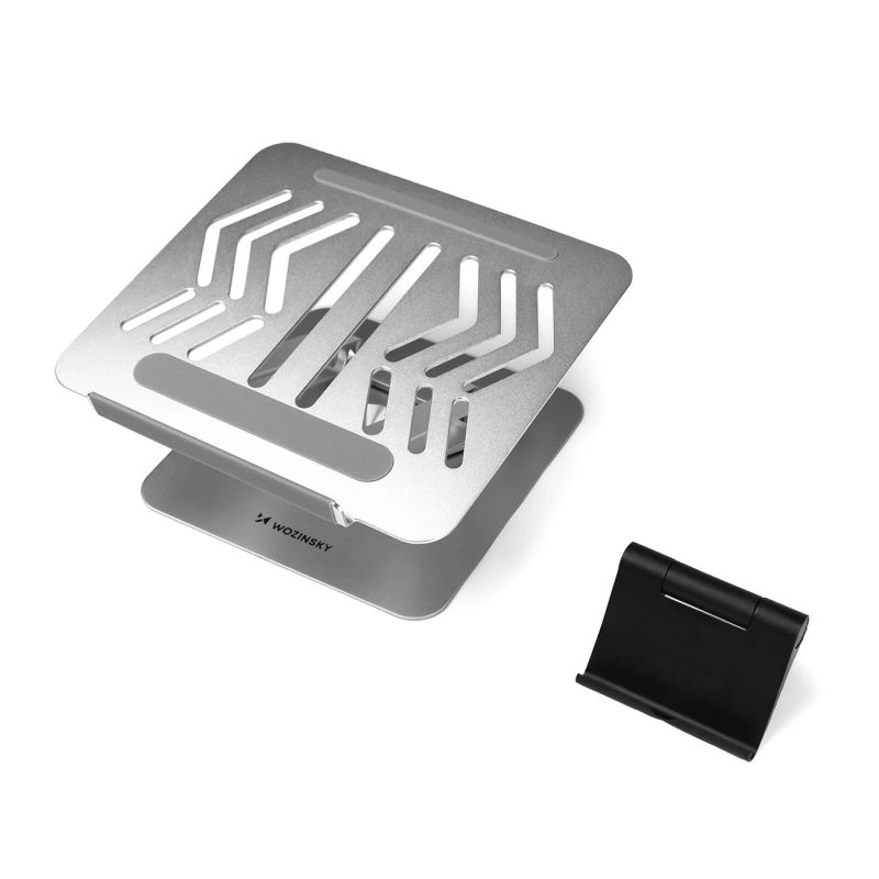Podstawka pod laptopa, tablet Wozinsky WRS-CPY84SS aluminiowa + Gratis! podstawka do smartfona - srebrna - obrazek 3