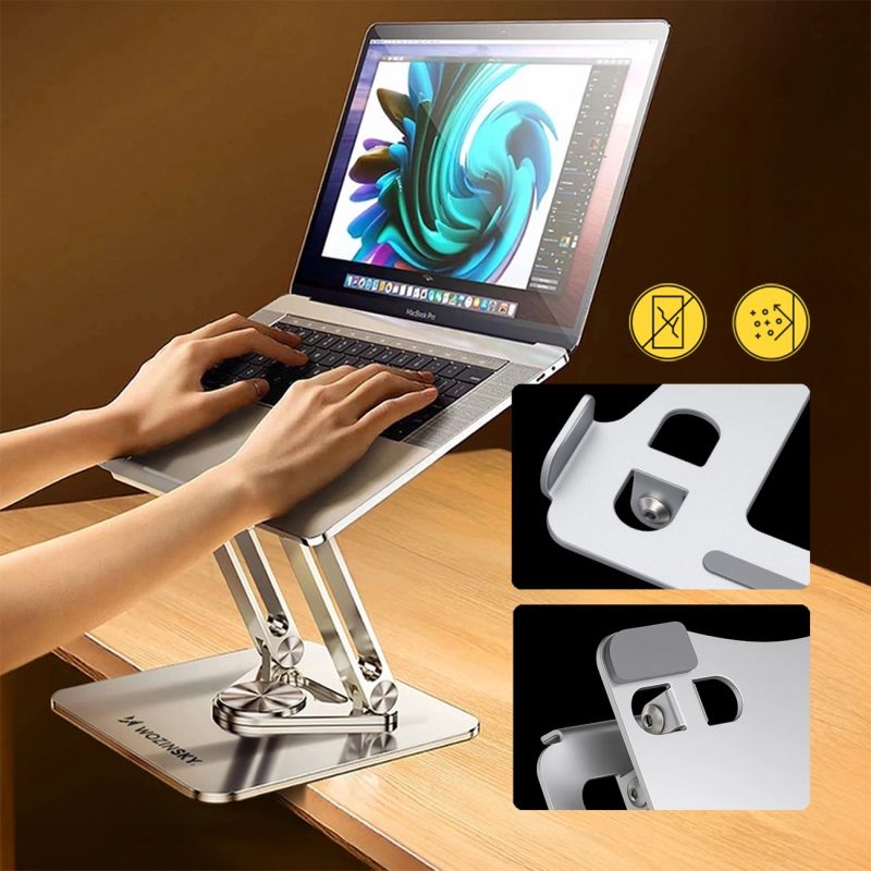 Podstawka pod laptopa, tablet Wozinsky WRS-CPY84SS aluminiowa + Gratis! podstawka do smartfona - srebrna - obrazek 10