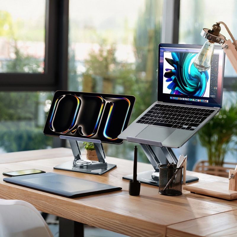 Podstawka pod laptopa, tablet Wozinsky WRS-CPY84SS aluminiowa + Gratis! podstawka do smartfona - srebrna - obrazek 20