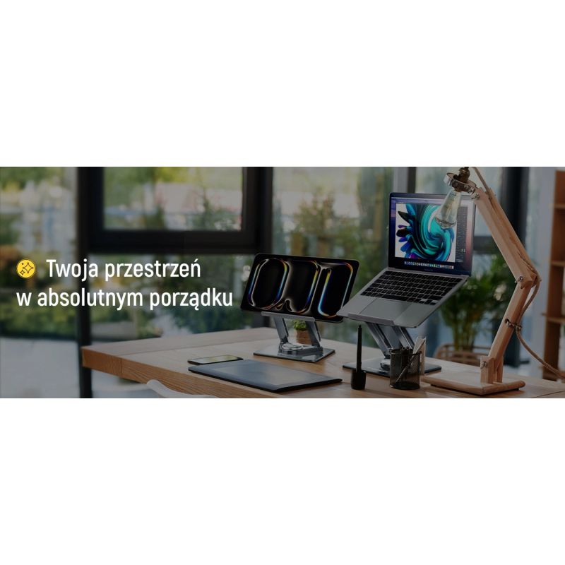 Podstawka pod laptopa, tablet Wozinsky WRS-CPY84SS aluminiowa + Gratis! podstawka do smartfona - srebrna - obrazek 22