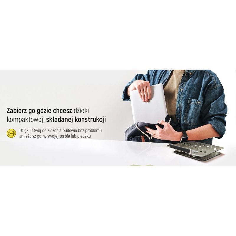 Podstawka pod laptopa, tablet Wozinsky WRS-CPY84SS aluminiowa + Gratis! podstawka do smartfona - srebrna - obrazek 23