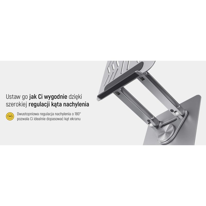 Podstawka pod laptopa, tablet Wozinsky WRS-CPY84SS aluminiowa + Gratis! podstawka do smartfona - srebrna - obrazek 24