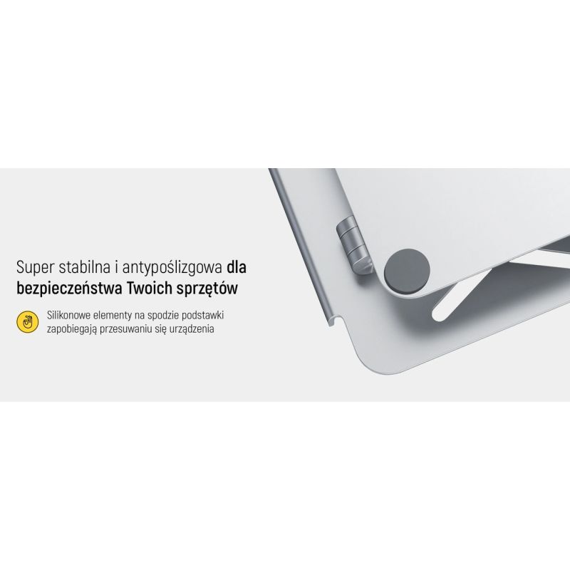 Podstawka pod laptopa, tablet Wozinsky WRS-CPY84SS aluminiowa + Gratis! podstawka do smartfona - srebrna - obrazek 28