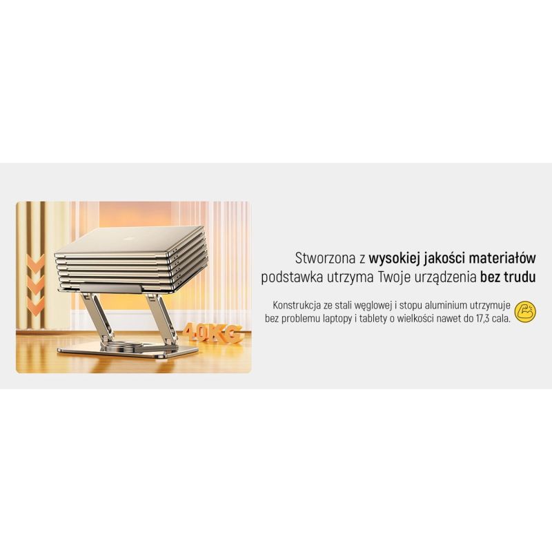 Podstawka pod laptopa, tablet Wozinsky WRS-CPY84SS aluminiowa + Gratis! podstawka do smartfona - srebrna - obrazek 29