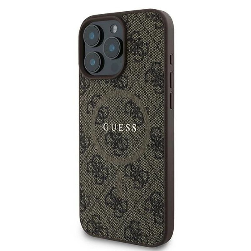 Etui Guess 4G Ring Classic Logo MagSafe na iPhone 16 Pro - brązowe - obrazek 2