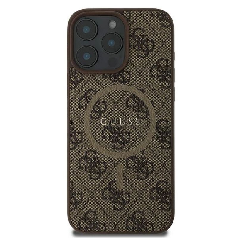 Etui Guess 4G Ring Classic Logo MagSafe na iPhone 16 Pro - brązowe - obrazek 3