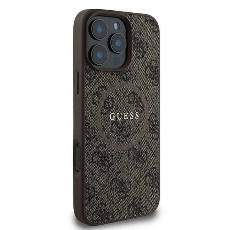 Etui Guess 4G Ring Classic Logo MagSafe na iPhone 16 Pro - brązowe - obrazek 4