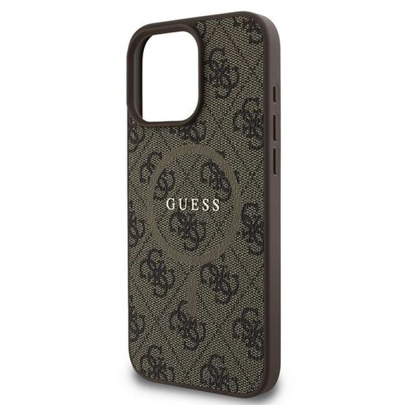Etui Guess 4G Ring Classic Logo MagSafe na iPhone 16 Pro - brązowe - obrazek 6