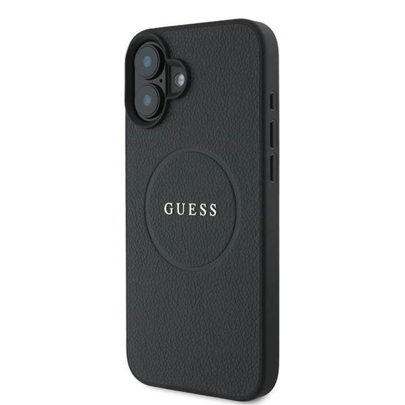Etui Guess Grained Gold Ring MagSafe na iPhone 16 Plus - czarne - obrazek 2