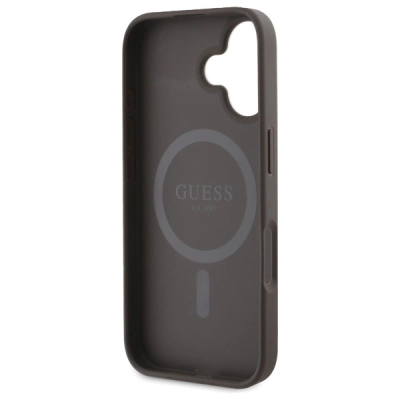 Etui Guess 4G Ring Classic Logo MagSafe na iPhone 16 - brązowe - obrazek 7