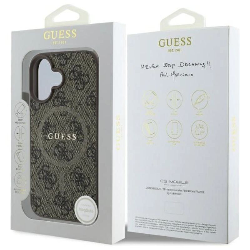Etui Guess 4G Ring Classic Logo MagSafe na iPhone 16 - brązowe - obrazek 8