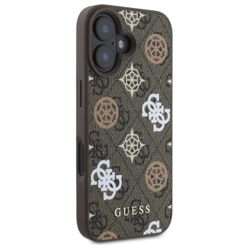 Etui Guess Peony On 4G Background MagSafe na iPhone 16 - brązowe - obrazek 4