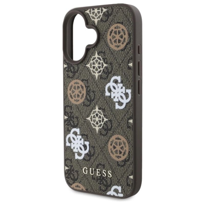 Etui Guess Peony On 4G Background MagSafe na iPhone 16 - brązowe - obrazek 6