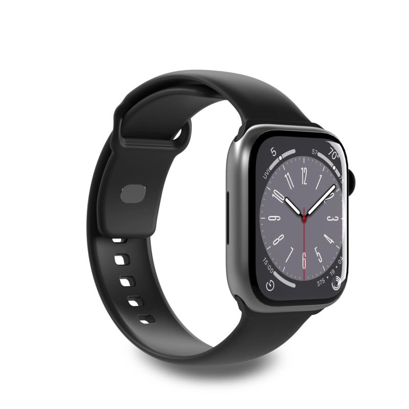 Pasek silikonowy Puro Icon do Apple Watch 42 / 44 / 45 / 49 mm - czarny (2 szt.)
