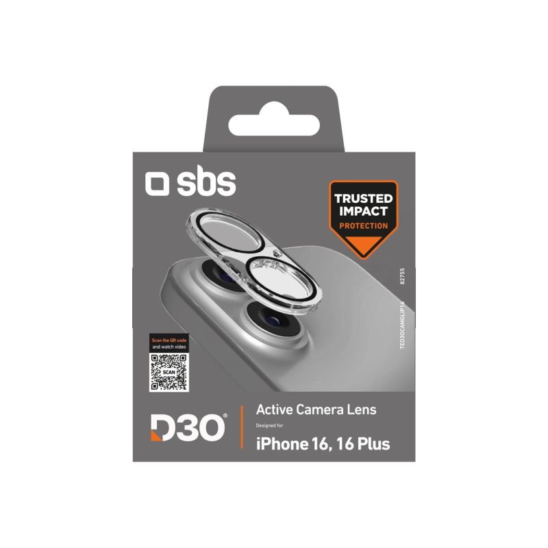 Szkło hartowane SBS Active Camera Lens D3O na aparat do iPhone 16 / 16 Plus - obrazek 2