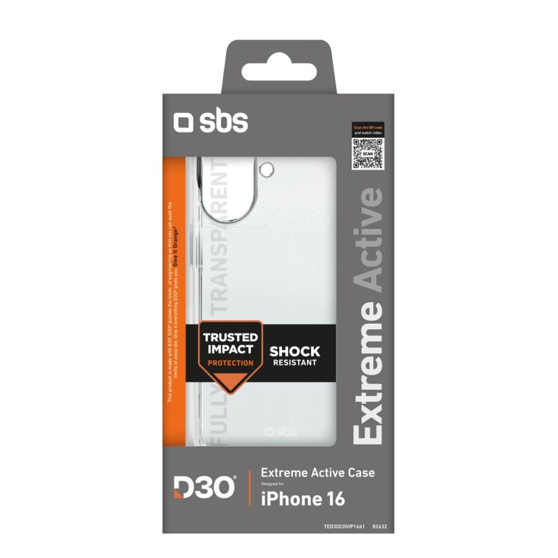 Etui SBS Extreme Active D3O do iPhone 16 - przezroczyste - obrazek 2