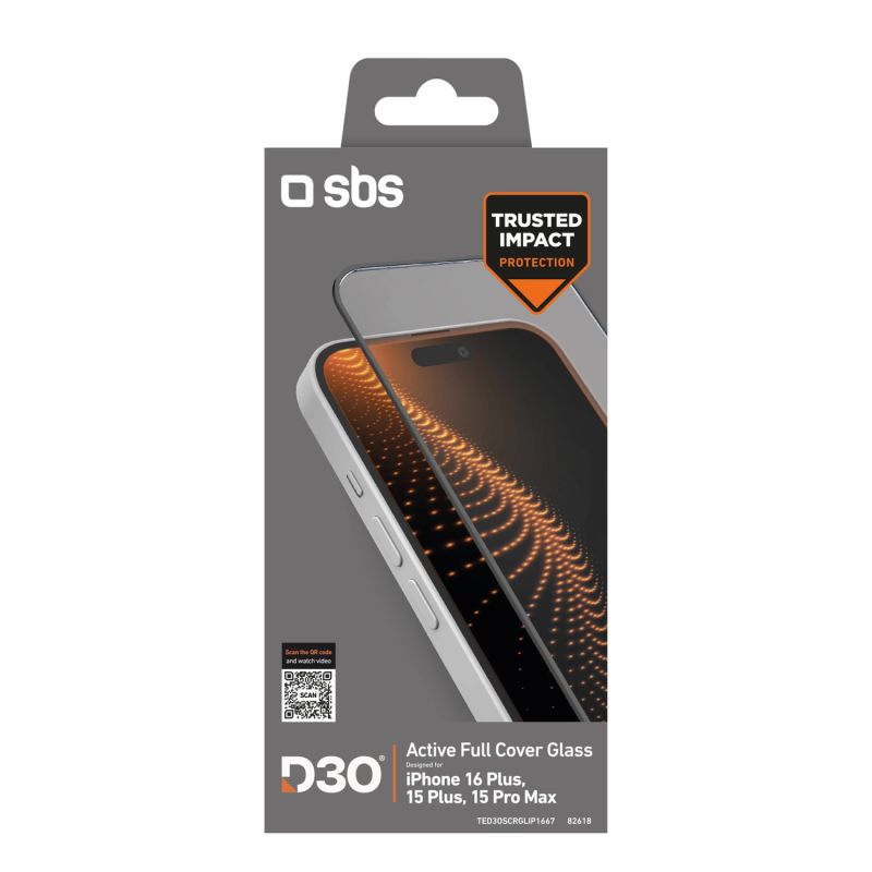 Szkło hartowane SBS Tempered Glass D3O z ramką do iPhone 16 Plus / iPhone 15 Plus - obrazek 2