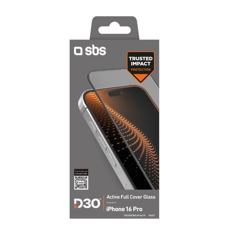 Szkło hartowane SBS Tempered Glass D3O z ramką do iPhone 16 Pro - obrazek 2