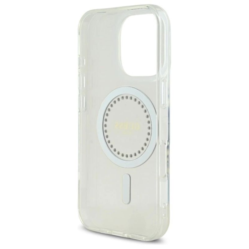 Etui Guess IML Rhinestones MagSafe na iPhone 16 Pro - białe - obrazek 7