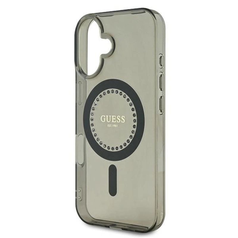 Etui Guess IML Rhinestones MagSafe na iPhone 16 Plus - czarne - obrazek 6