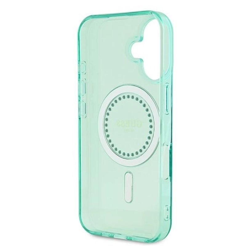 Etui Guess IML Rhinestones MagSafe na iPhone 16 Plus - zielone - obrazek 7