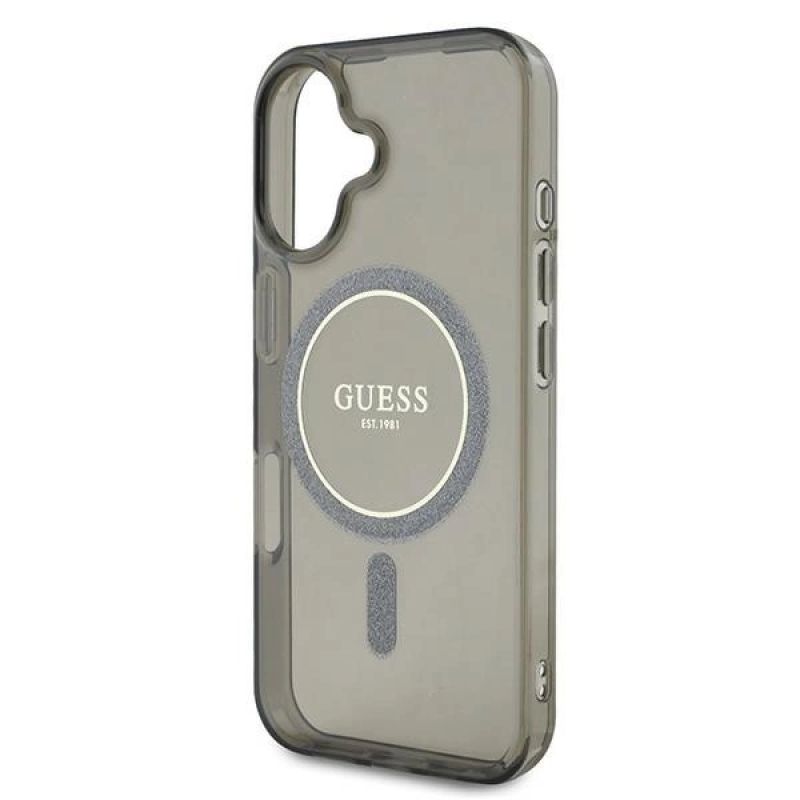 Etui Guess IML Glitter Circle MagSafe na iPhone 16 - czarne - obrazek 6