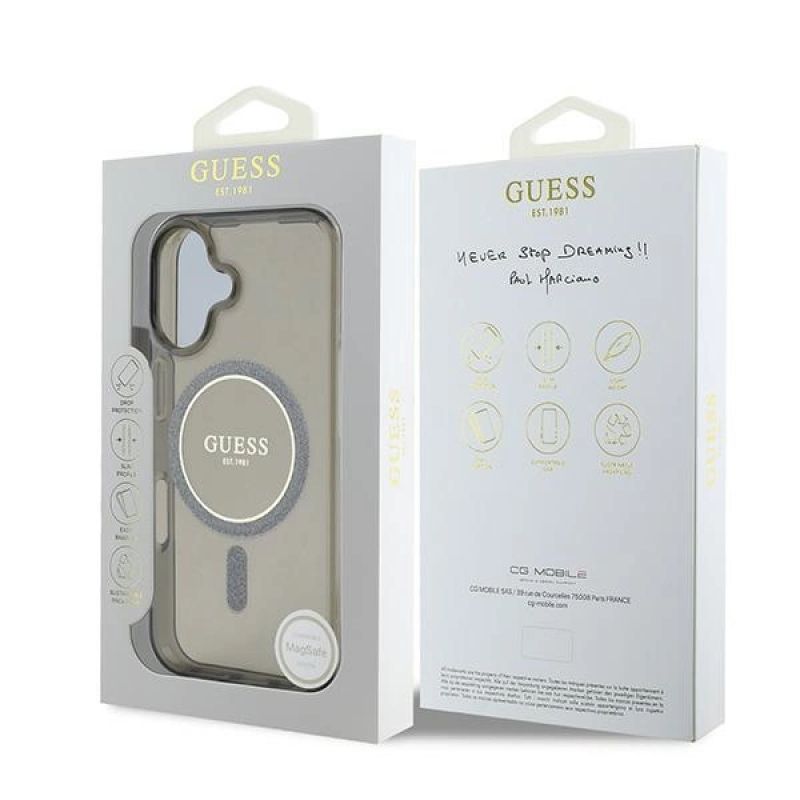 Etui Guess IML Glitter Circle MagSafe na iPhone 16 - czarne - obrazek 8