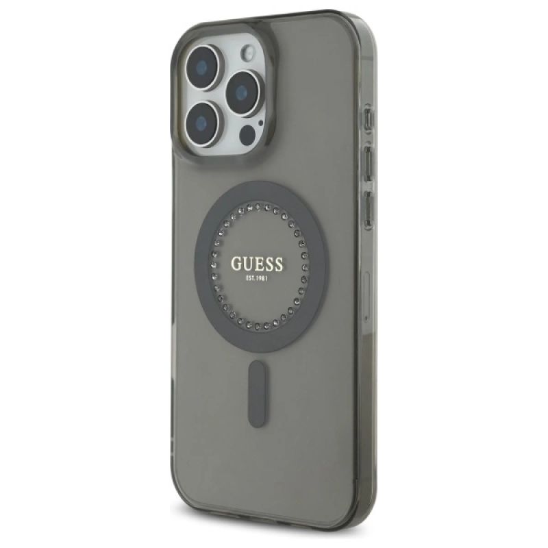 Etui Guess IML Rhinestones MagSafe na iPhone 16 Pro Max - czarne - obrazek 2