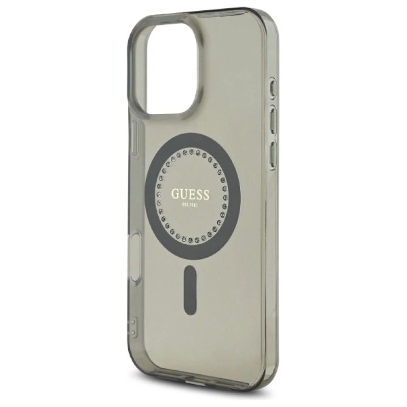 Etui Guess IML Rhinestones MagSafe na iPhone 16 Pro Max - czarne - obrazek 6