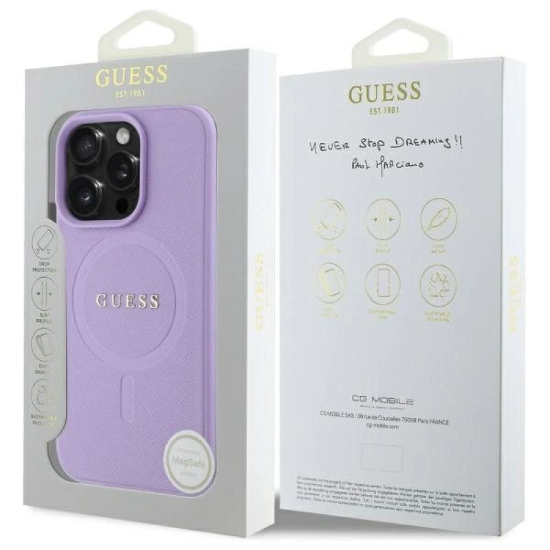 Etui Guess Saffiano MagSafe na iPhone 16 Pro Max - fioletowe - obrazek 8