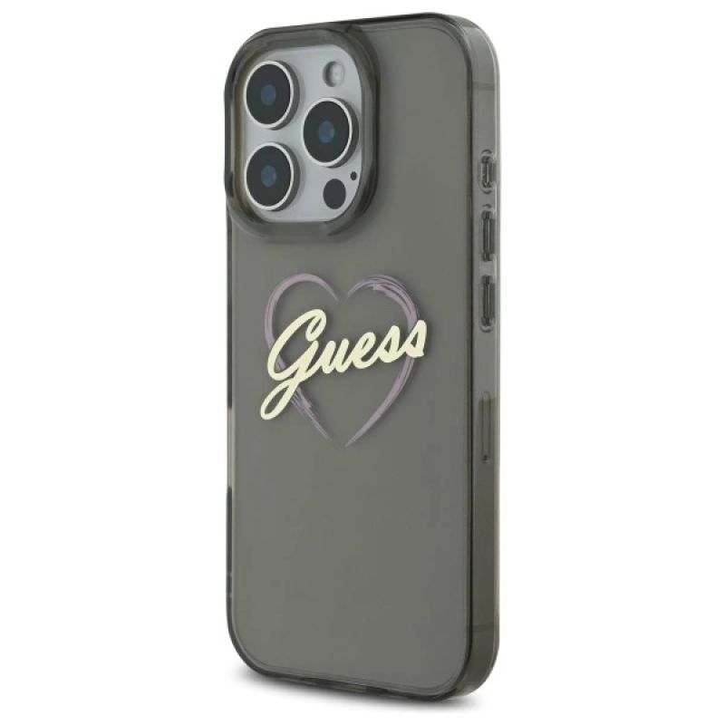 Etui Guess IML Heart na iPhone 16 Pro - czarne - obrazek 2