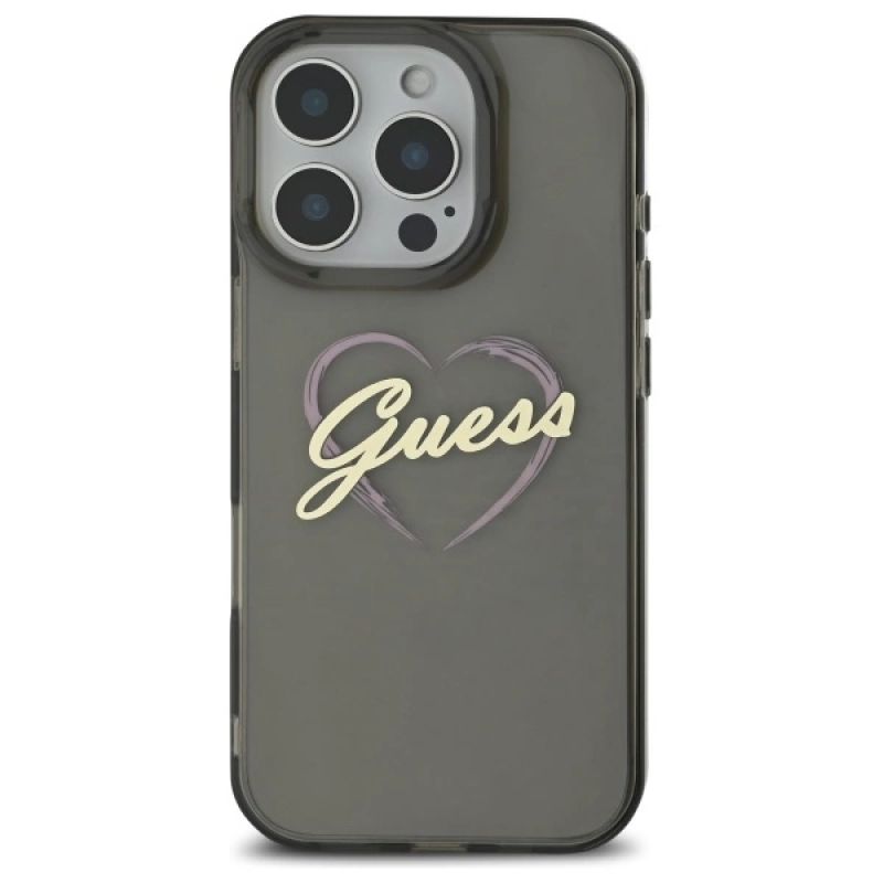 Etui Guess IML Heart na iPhone 16 Pro - czarne - obrazek 3