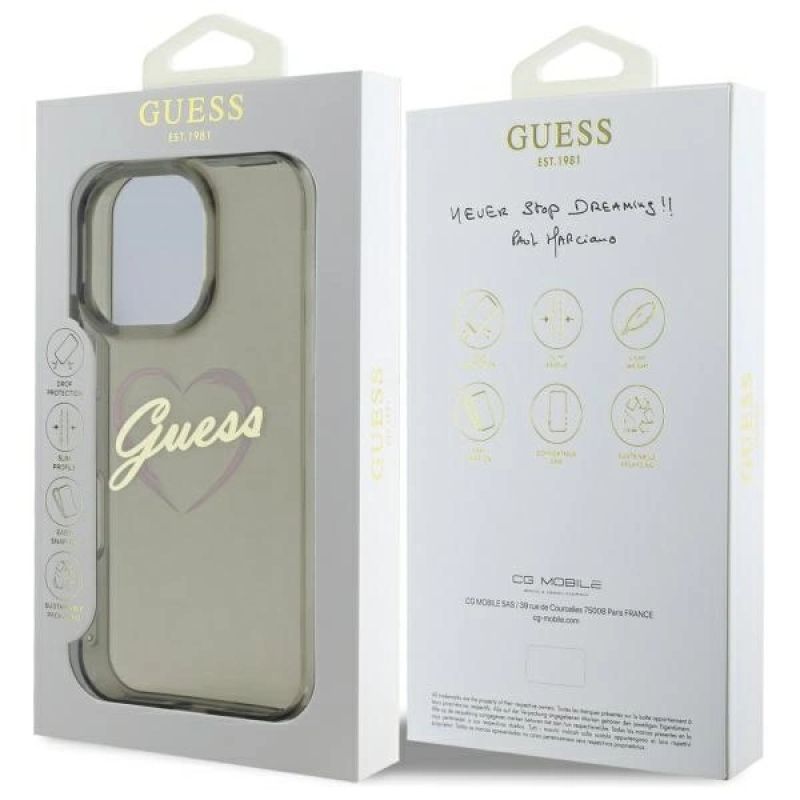 Etui Guess IML Heart na iPhone 16 Pro - czarne - obrazek 8