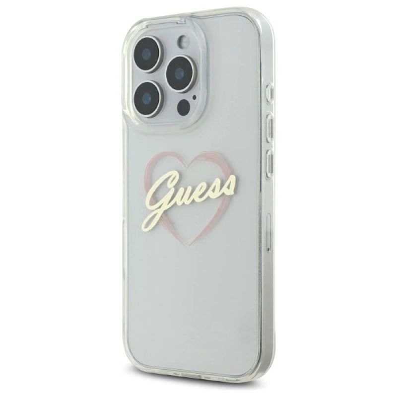 Etui Guess IML Heart na iPhone 16 Pro - przezroczyste - obrazek 2