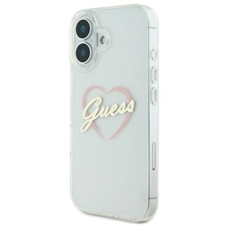 Etui Guess IML Heart na iPhone 16 plus - przezroczyste - obrazek 2