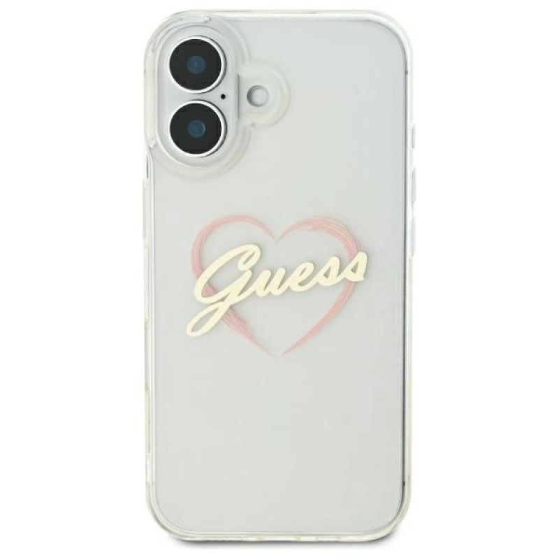 Etui Guess IML Heart na iPhone 16 plus - przezroczyste - obrazek 3